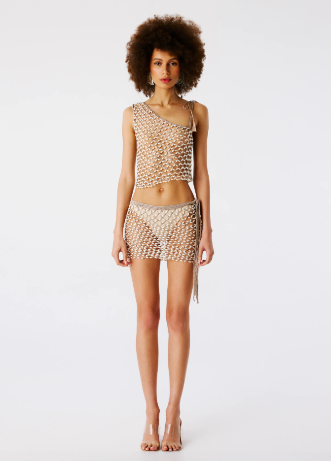 Serene Hand Crochet Mini Skirt