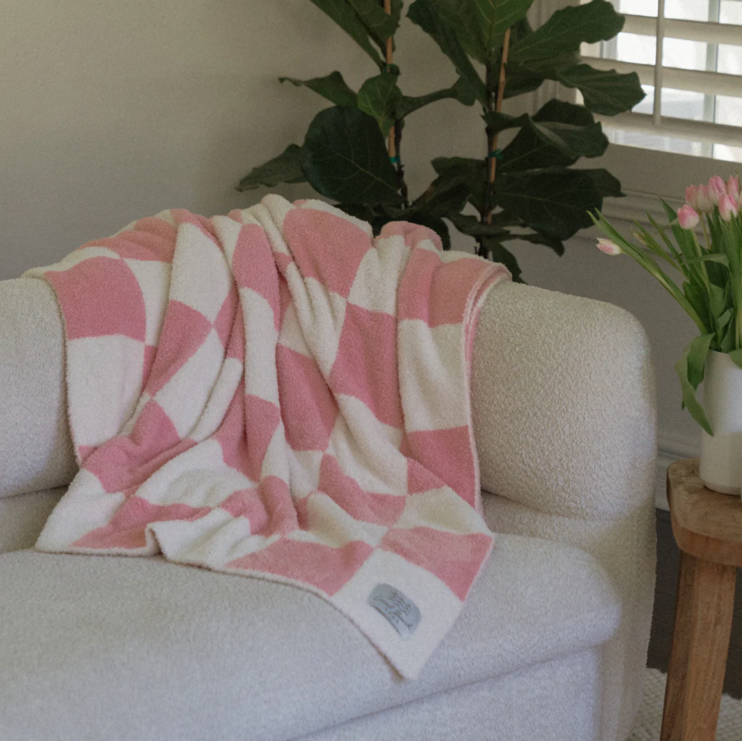 Checker Cozy Luxe Home Blanket