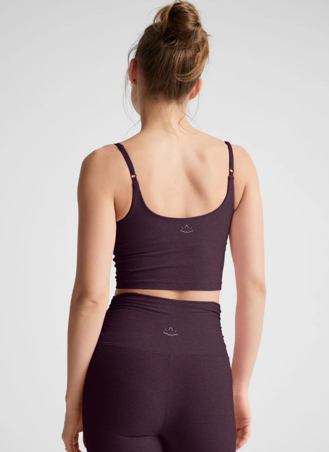 spacedye raise the barre shirred cropped tank