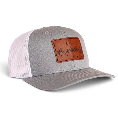 K'lani Trucker Hat - White/Grey  Palms