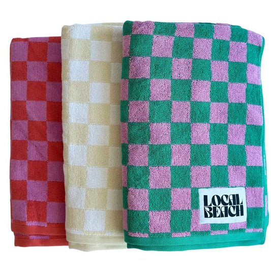 CHECKER BEACH & BATH TOWEL